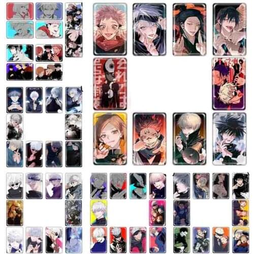 10 Pcs/Set Anime Jujutsu Kaisen Crystal Card Stickers Delicate Bus Student ID Card Decorative Stickers