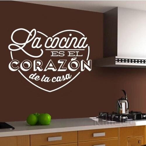 Wall Stickers Spanish Cocina Heart Vinyl Wall Mural Decal Kitchen Wall Decals Home Decor House Decoration Art Wallpaper
