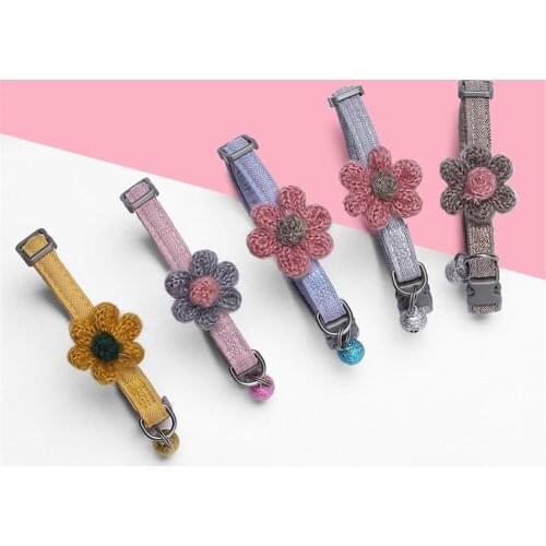 Kitten Collar with Bells Breakaway Adjustable Cat Necklace Collars Cute Bulldog Chihuahua Neck Strap Pet Puppy Accessories