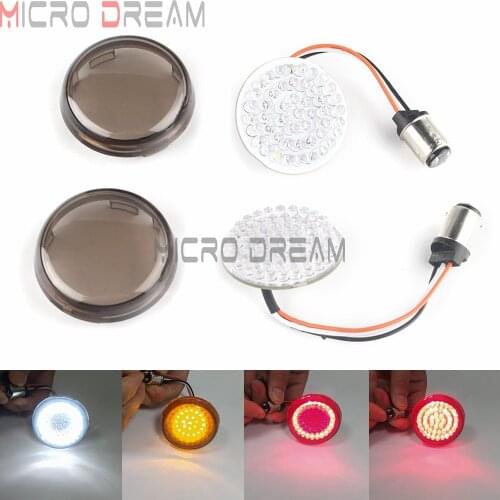 Front/Rear LED 1157 Turn Signal Running Brake Lights Inserts For Harley Touring Road Electra Street Glide Softail Sportster Dyna