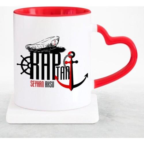 Personalized Professional Captain Red Heart Mug Cup-2