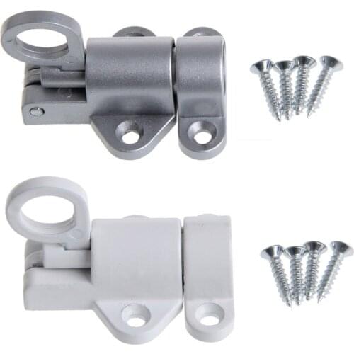 Window Gate Security Pull Ring Spring Bounce Door Bolt Aluminum Latch Lock White