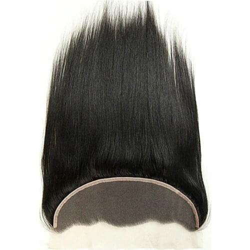 13 x4 Closure Straight Free Part Middle Part / Side Part Korean Lace Remy Human Hair Womens Lace Closure Black 1B Color