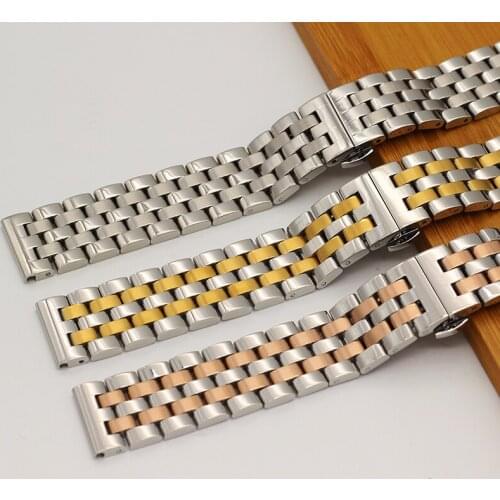 High Quality Solid Strip Steel Watch Strap For Mens And Womens metal Watch Bracelets 16mm 18mm 19MM 20mm 22mm 24mm Watch Band