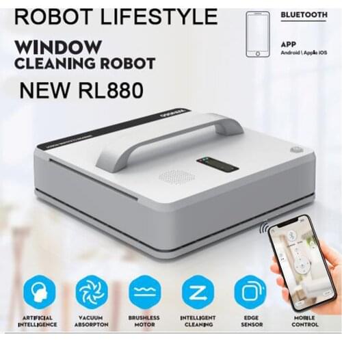 Household frame/frameless Smart Window Cleaner RL880 Robot Sweeper High Suction Wet Dry Wiping Automatic Robotic Window Cleaner