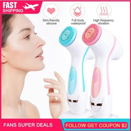 Silicone Facial Cleansing Brush 360 Rotating Face Brush Deep Cleaning Skin Peeling Massager Cleanser Facial Scrubber
