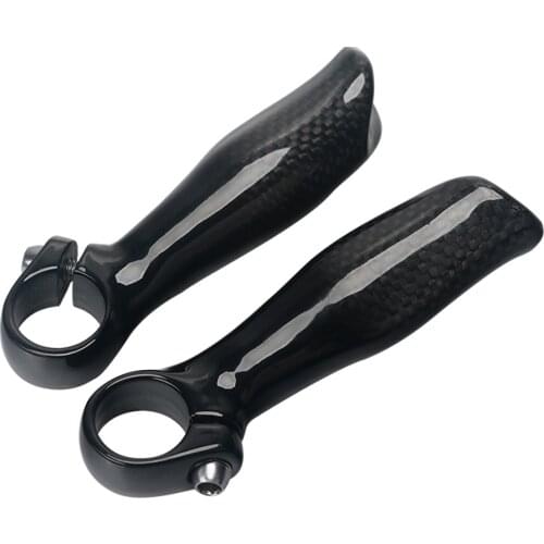 Ultralight Glossy 3K Carbon Fiber MTB Bicycle Handlebar Bar Ends 22.2MM Mountain Bike Bar End Bicycle Parts 120g/pair