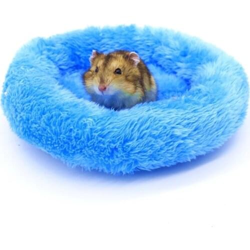 Warm Soft Hamster Cushion Round Velvet Hedgehog Warm Bed Mat Cage Nest Small Rabbit Sleeping Supplies