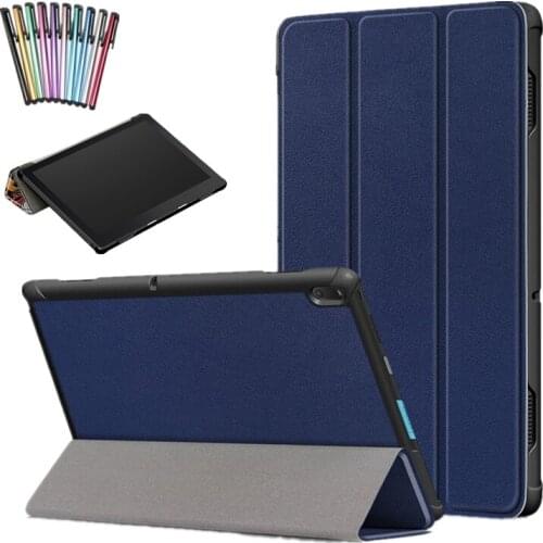 Slim Magnetic Folding cover Case For Lenovo Tab E10 TB-X104F TB X104F E 10 PU Leather Stand Cover For Lenovo Tab E10 10 case+pen