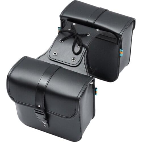 Universal Motorcycle Saddlebags,Repair Tool Bag Storage Bag for Honda Shadow Suzuki Pu Side Tool Bag Luggage Black