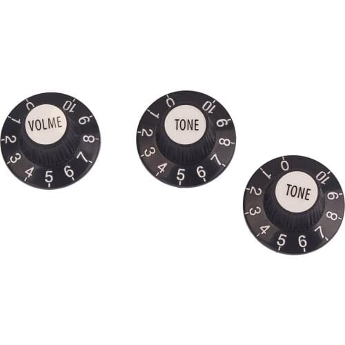 Guitar Bass Amplifier Volume Tone Control Knob Knobs 1V2T AMP Cap Black