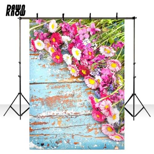 DAWNKNOW Flower Vinyl Photography Background For Newborn Old Floor Photo Shoot Backdrop For Wedding Photo Studio lv872