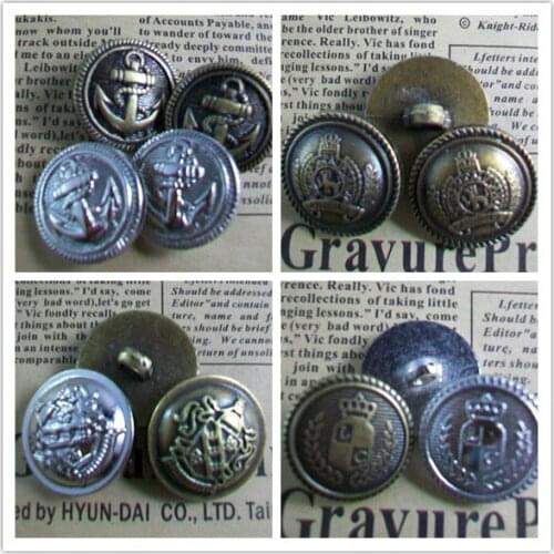 15mm Vintage Plastic Sewing Button with Crown for craft garment accessories ABS buttons Garment Silver Bronze 100 pcs Free Fee