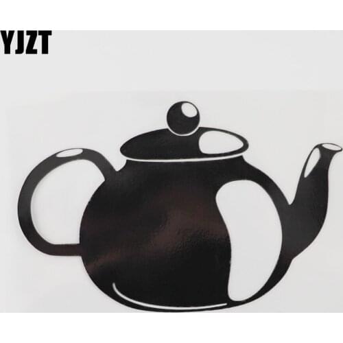 YJZT 14.1CM×9CM Teapot Icon Car Sticker Superior Quality Vinyl Decal Black/Silver 13E-0097