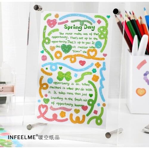 1 Sheet Sparkling Ribbon Silk Design Sequin PET stickers Hand Account Decoration stickers