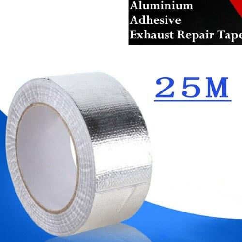 1 Roll Heat Shield Wrap Tape 5cm*25m Aluminum Auto Exhaust Pipe Replacement