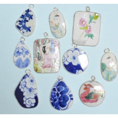 10PCS, classic ! antique ! Chinese porcelain piece pendant. Handmade