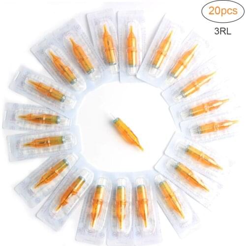 20Pcs Tattoo Cartridge Needle Disposable Stainless Steel Sterilized Cartridges Needles 3RL/5RL Makeup Needles gifts