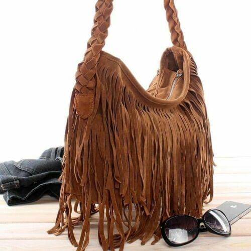 2019 Women Ladies Fringe Tassel Handbag Crossbody Shoulder Bag Pouch Satchel Tote Tassel Handbags Ladies Solid Summer Bags