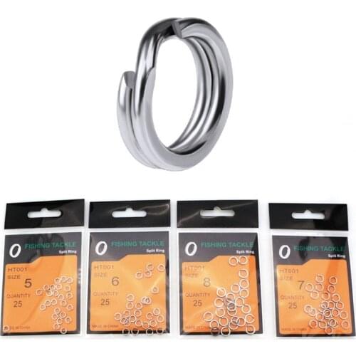 25PCS Stainless Steel Fishing Split Rings For Hard Bait 5#-8# Double Loop Split carp Fishing Accessories pesca
