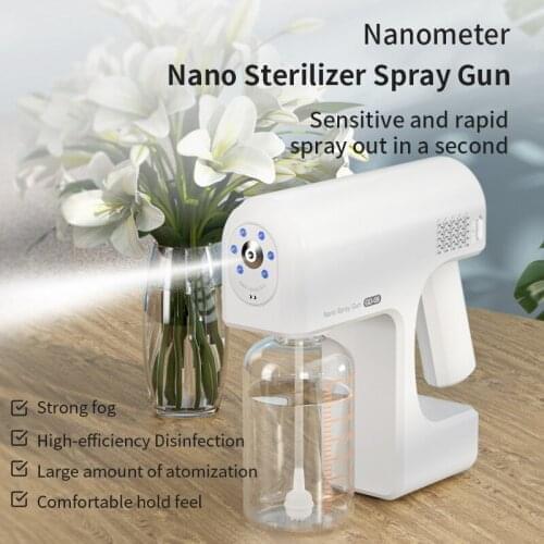 380ML Wireless Human Body Induction Sprayer Disinfection Nano Atomizer Spray Blue Light Disinfector Portable USB Rechargeable