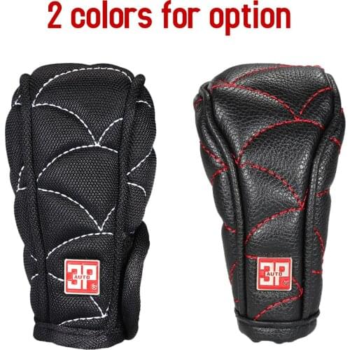 3PAUTO White/ Red Car Gear Shift Knob Cover Anti-slip Gear Shift Knob Cover Protector Boot Sleeve Sticker Head Trim P052