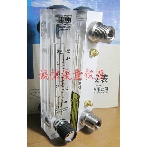4 stainless steel joint, LZM-15T adjustable panel type flow meter, 0.1~0.5GPM, 0.5~2LPM