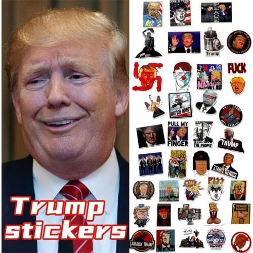 55 PCS Mixed President Donald Trump 2020 Stickers for Car Laptop Cool Waterproof Fridge Magnet Funny Wall Sticker Home Decor