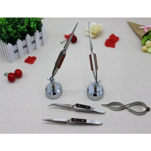 Free Shipping Curved Straight Fiber Cross-Locking Tweezers for Soldering Welding Jewelry Making Repair
