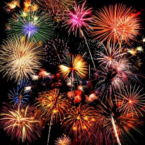 Night Sky Fireworks Black photo studio background polyester or Vinyl cloth High quality Computer print wall backdrop