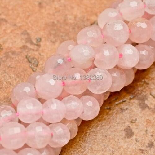 6mm Faceted Pink chalcedony Round Loose Beads 15" Fashion DIY jewelry Making wholesale