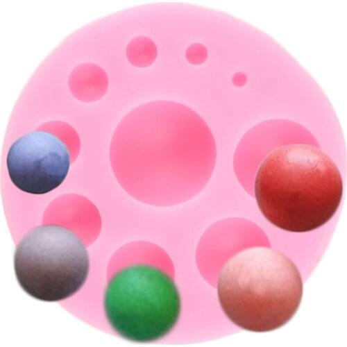 3D Round Bead Circle Silicone Mold Cake Baking Fondant Cake Decorating Tools Polymer Clay Candy Molds Chocolate Gumpaste Moulds
