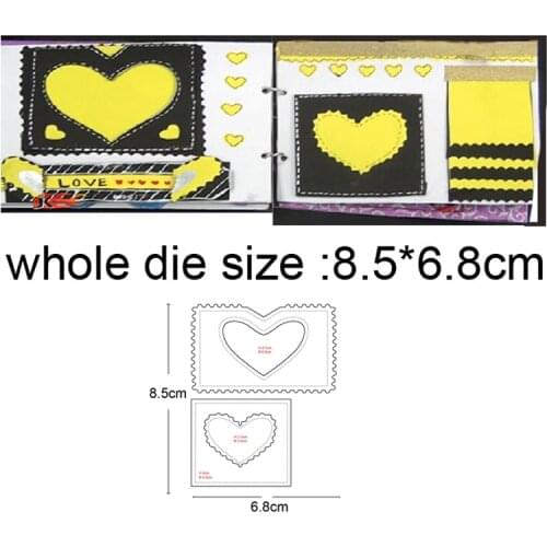 Heart Square frame Metal Cutting Dies Crafts Stencils For Paper card Scrapbooking making Embossing Dies Cuts