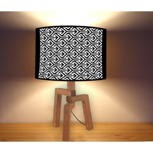 Lines 2 Pattern Lampshade, Wood Floor Standing Modern Lampshade