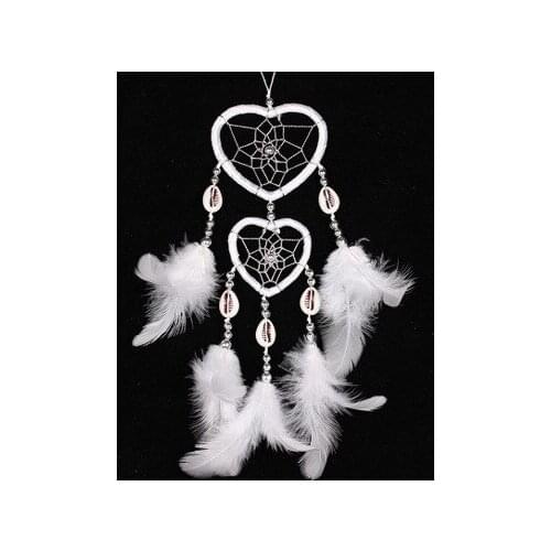 Handmade Dream Catcher Feather Shell Heart Hanging Decoration Dreamcatcher Wind Chimes Art Pendant Wall Decor Ornament Gift