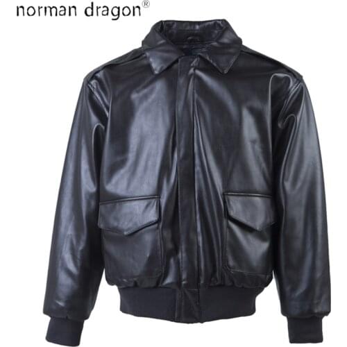 High Quality A-2 Leather Military Tactical Male Army Flight Bomber Jacket Baseball Varsity College Pilot Air Force Coat For Men