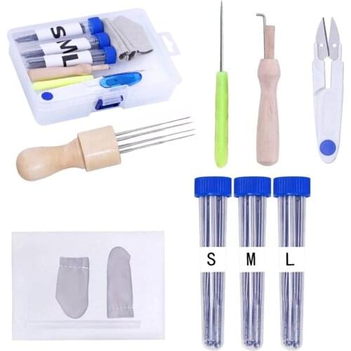 KAOBUY 72PCS Needle Felting Kit Felting Hand Craft Needle Felting Foam Scissors Awl Fingercots For DIY Wool Felting