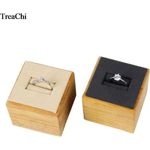 Solid Wood Single Hole Ring Set Ring Display Rack Cube Base Jewelry Counter Display Props Bead Storage Containers