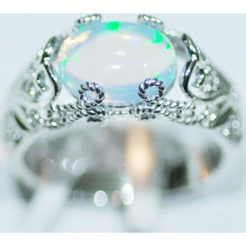 Natural real white opal ring 925 sterling silver 1.65ct gemstone Fine jewelry For men or women jewelry H6102523