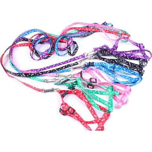 Pet Dog Puppy Cat Kitty Nylon Harness Leash Lead Embroidery CNIM Hot