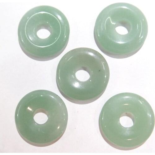 Wholesale 25mm aventurine Natural Stone Circle Round Disk pendant 12pcs Charms For DIY Necklace Jewelry making