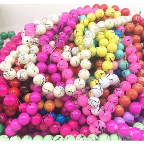 Wholesale 4/6/8/10mm Mixed color Glass Beads Loose Spacer Beads Painted Charm For Jewellery Making DIY Bracelet&Necklace #21