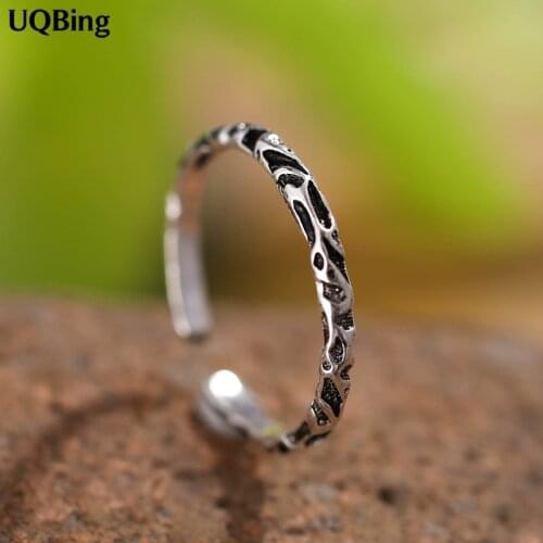 Open 100% 925 Sterling Silver Retro Ring Women Jewelry 2019