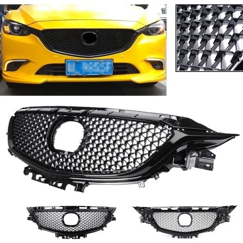 Front Bumper Grill Upper Grille For Mazda 6 Atenza 2017 2018 Black Auto Car Parts Accessories Chrome Plastic