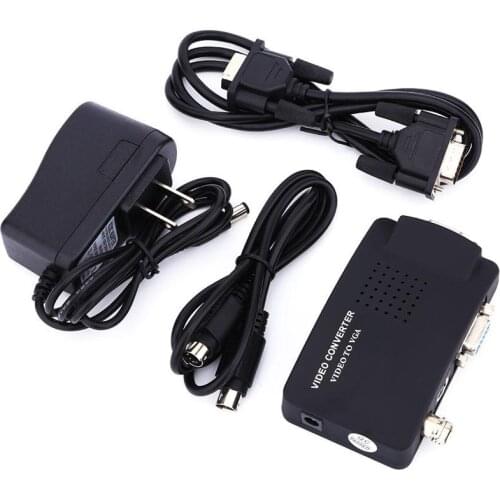 Portable BNC to VGA Video Converter Composite S-video Input to PC VGA Out Adapter Digital Switch Box For PC MACTV Camera DVD DVR