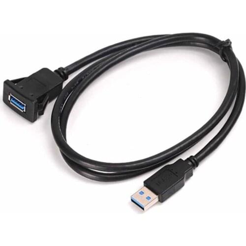 Professional Car Auto Dashboard Flush Mount USB 3.0 Male To Female Panel Audio Extension Cable Car Accessories Supplies