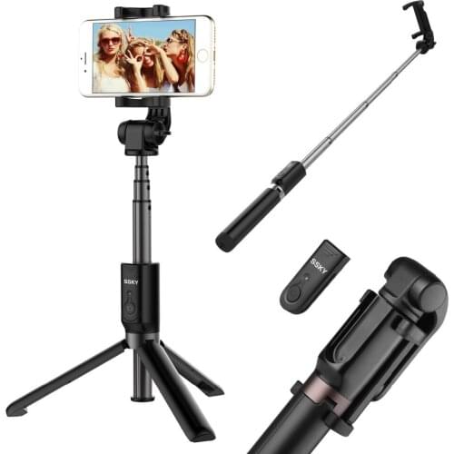 Ulanzi Handheld & Mini Tripod 4 in 1 Selfie Stick Tripod W Bluetooth Remote and 360 Degree Phone Clip for iphone Android Huawei