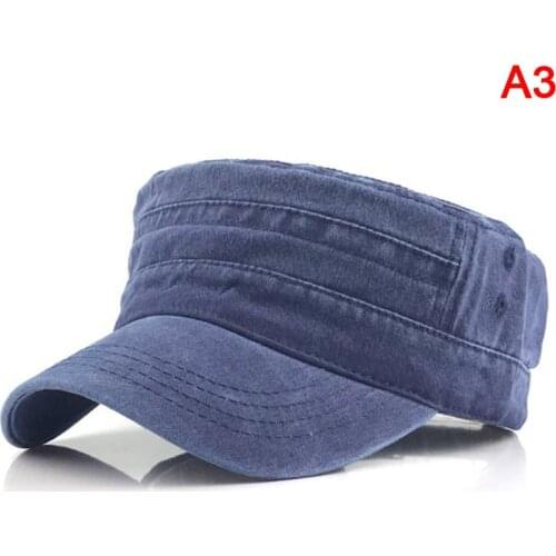 Winter Warm Military Hats Classic Vintage Flat Top Mens Washed Caps And Hat For Men Adjustable Fitted Thicker Cap