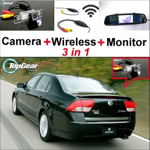 3 in1 Special Rear View Camera + Wireless Receiver + Mirror Monitor EASY DIY Backup Parking System For Mercury Milan Sable