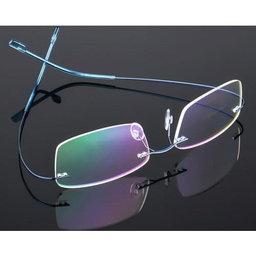 Super Elastic Frameless Glasses Titanium Alloy Metal Spectacle Frame For Men Women Ultralight Optical Prescription Eye Glasses